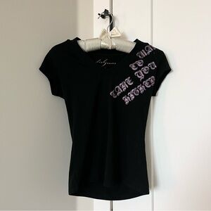 Y2K dish jeans vneck tshirt